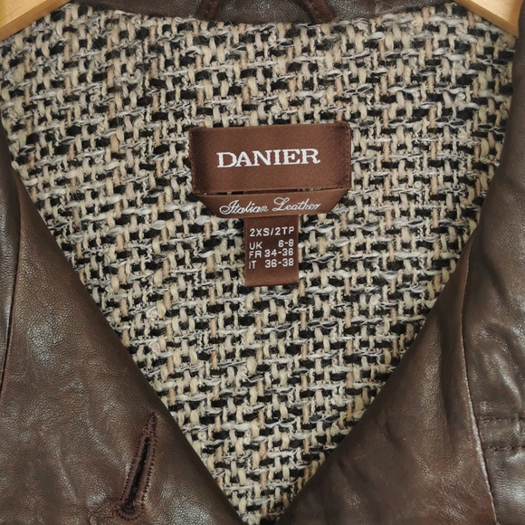 ITALIAN LEATHER AND WOOL DANIER JACKET - Picture 2 of 8